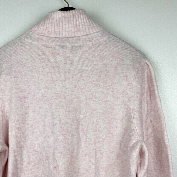J. Crew Extra Soft Yarn Puff Sleeve Turtleneck Sweater Light Pink Size L - Picture 5 of 7